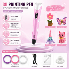 3D Printing Drawing Pen LED Display PLA Filament DIY Art Craft Kids Gift Kit