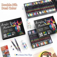 Acrylic Paint Pens 24 Colours – Dual Tip Markers for Rock, Pumpkin, Stone, Glass