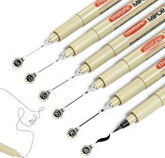 Micro Fineliner Set, 6 Pack Black Micro Fine Point Drawing Waterproof Archival I