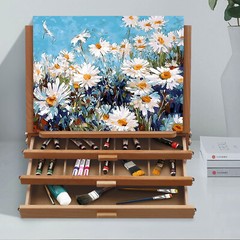Adjustable Beech Wood Tabletop Easel with 3 Drawers & Storage