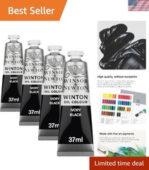 Winton Oil Color, 37ml 1.25-oz Tube, Ivory Black Pack of 4