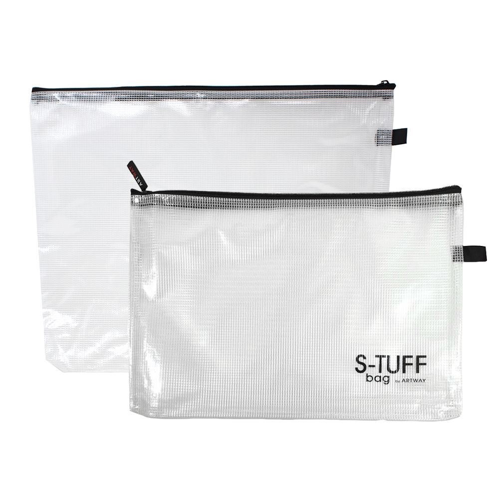 EXTRA TOUGH REINFORCED ZIPPED CLEAR PROTECTIVE STORAGE POUCHES S-Tuff Bags A4/A3