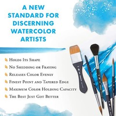 Aqua Elite Series 4850 Synthetic Kolinsky Watercolor Paint Brushround 8