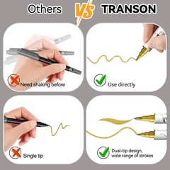 TRANSON 4 Gold and 4 Silver Paint 1 Count (Pack of 8), 4 4