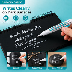 White color Permanent marker pen,white ink marker pen waterproof, Paper, Plastic