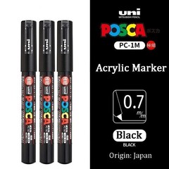 3pc Waterproof Paint Marker Pens, Art Markers, All Sizes & Colours Set