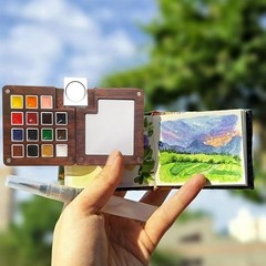 Portable Artist Watercolor Set – Complete Mini Palette and Sketchbook Essentials