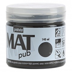 Pebeo Mat Pub Extra Fine Ivory Black Acrylic Paint Artist Color 140ml