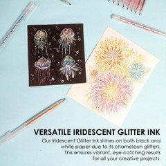 Grabie 42 Glitter Gel Pen Set, 18 Iridescent24 Essential Color Pens, Smooth R…