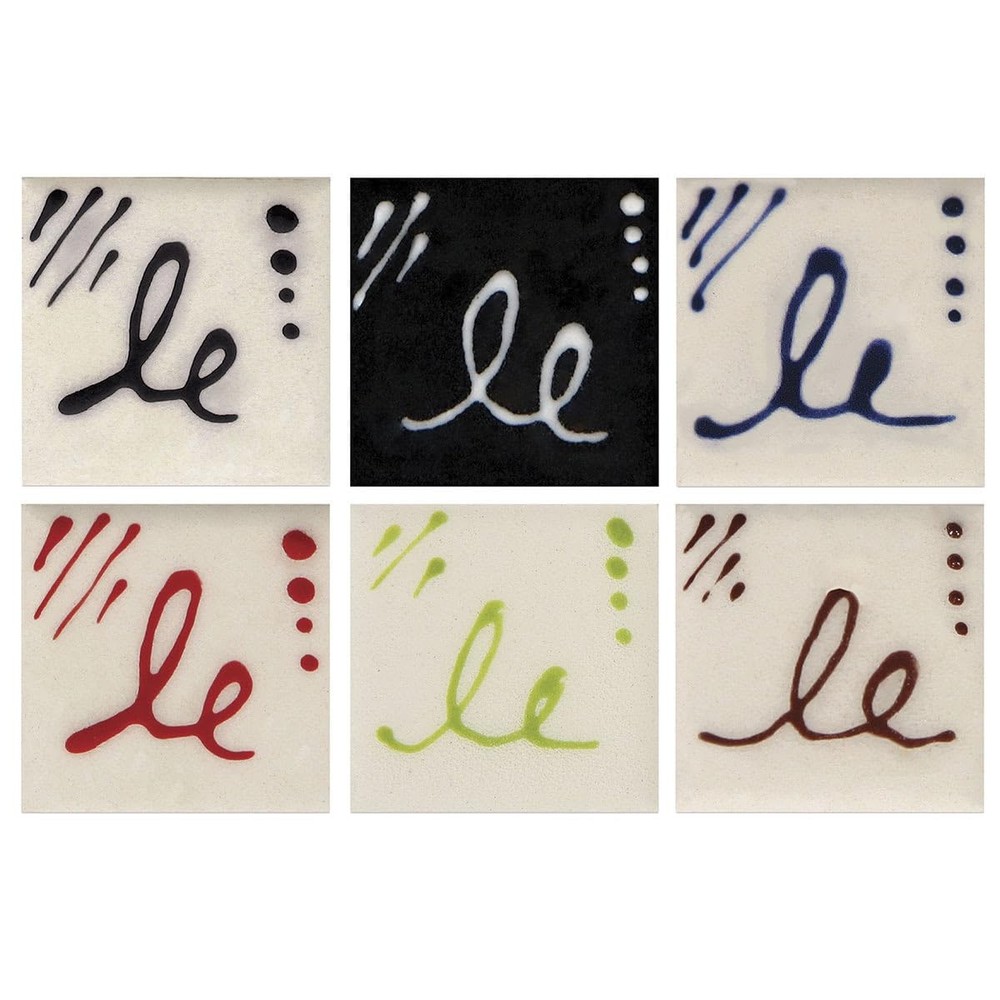 6 PCS Designer Liner Set Assorted Colors Underglaze Ceramic Fine Tip Applicator