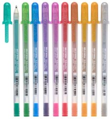 Sakura GELLY ROLL 10 METALLIC Pens 1.0mm ball Medium Line 57370 NEW! Gel Ink