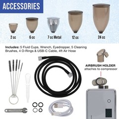 Master Airbrush Powerful Cordless Airbrushing System Kit – 20 to 36 PSI, Port…