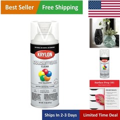 Versatile KRYLON COLORmaxx Clear Acrylic Spray – Rust Resistant Satin Finish