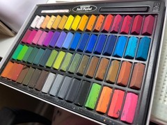 64 Color Soft Pastel Square Chalk Set, Professional Art Supplies English Ver
