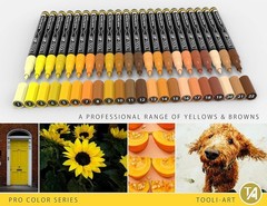 0.7mm Extra Fine Tip Paint Pens Set – 22 Yellow & Brown Colors for All Surfaces