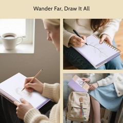 Yoment 5.5″ x 8.5″ Sketch Book, Small Sketchbook for Drawing, 100 Sheets(68 lb/1