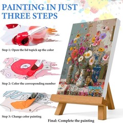 PRASIO Paint by Numbers Kit for Adults 16×20 Inch, XM-OP-ColorfulVases-4050