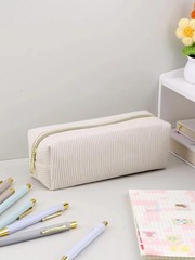 Solid Color Large Pencil Case – School Supplies & Stationery Bag