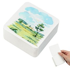 60 Sheets Watercolor Sketchbook, 2.5×2.5 Inch Portable Tearable Mini Painting…