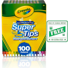 Crayola Super Tips Marker Set 100ct Fine Point Washable Drawing Art Supplies New