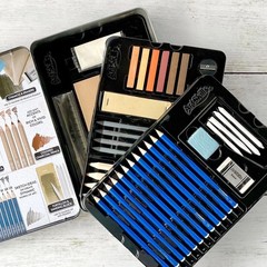 Charcoal Pencil Sketching and Drawing Set 39 Piece Art Kit Learn to Draw for