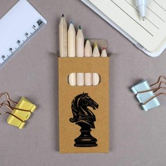 6 x ‘Knight Chess Piece’ Short 85mm Pencils / Coloured Pencil Set (PE00094284)