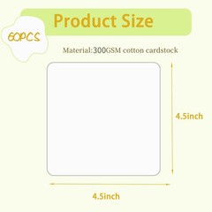60 PCS Square Drawing Supplies 4.5×4.5 Inch Artist Trading Cards Blank Art