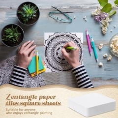 Artists Tiles Zen 4.5×4.5 Inch Square White Paper Drawing Watercolor 50 PCS