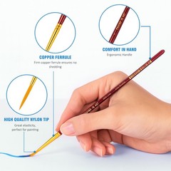 6PCS Detail Paint Brush Set Miniature Fine Detailing Acrylic Watercolor Art