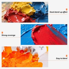 Oil Paint, 20 Bright Oil Colors with High Saturation, 50ml Large Capacity Tub…