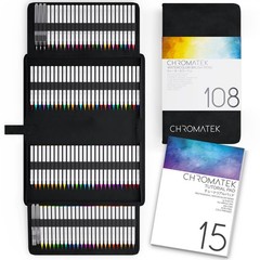 Watercolor Pens Set 108 Colors Brush Blendable CHROMATEK Including Page Online