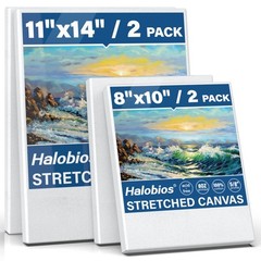 4 Packs Blank Canvases for Painting with 8x10in,11x14in(2 of Each), Stretched…