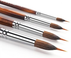4Pcs Extra Long Needle Point Watercolor Brushes for Fine Detailing Painting
