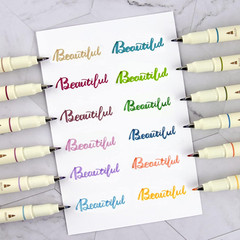 WRITECH Arts Sign Brush Pen Brush Tip Marker Felt Tip Water Based Ink Color Pens