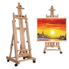 Studio Artist Easel Adjustable H-Frame Red Beech Wood Painting Art Easel Stand