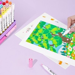 Arrtx Acrylic Paint Pens 60 Colors, Brush Tip Acrylic Markers for Adults,Student
