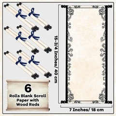 gisgfim 6Pcs Blank Paper Scrolls Small Vintage 15-3/4 inches, Colorful