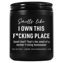Younift Funny Scented Candle, House Warming Gifts New Home, 3.5 inches, Black