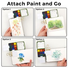 Funto Mini Watercolor Travel Set, Travel Kit with 2 Foldable Palettes, 9 Colo…