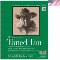 400 Series Toned Tan Sketch Pad – 9×12 Inches, 50 Artist-Recommended Sheets