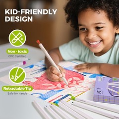 Mechanical Colored Pencils for Kids 24 Count, Erasable Oil-Based Pastel Penci…