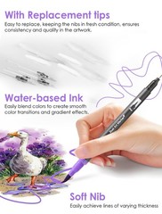 72 Colors Dual Tip Watercolor Markers – No Bleed Paint Pens for Art, Calligraphy