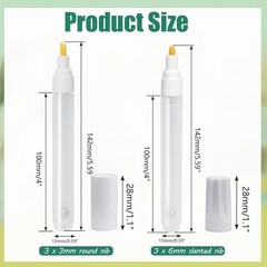 Biaungdo 6PCS Clear Refillable Paint Pens 3mm & 6mm Empty Acrylic Markers