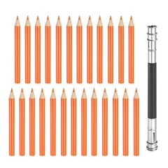 25Pcs Mini Colored Pencils 3.5 Inch Coloring Pencils with Extender, Tangerine