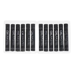 Black Oil Pastels, 12Pcs Soft Oil Crayons Creamy Pastels Stick Art Supplies f…