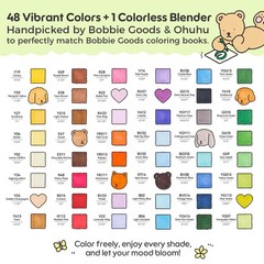 Ohuhu x Bobbie Goods Illustration Markers, Fine Tip, 48 Colors, Honolulu B Serie