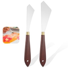 Stainless Steel Pallet Knives Painting Knife Wooden Handle Painting Supplies