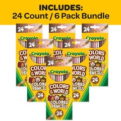 Crayola Colors Of The World Bulk Colored Pencil Set – 6 Packs 24Ct Skin Tone