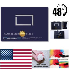 PaperPopular 100% Cotton Watercolor Paper Block – 20 Sheets 160lb