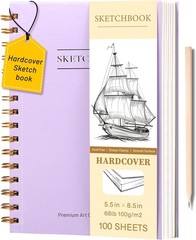 Yoment 5.5″ x 8.5″ Sketch Book, Small Sketchbook for Drawing, 100 Sheets(68 lb/1